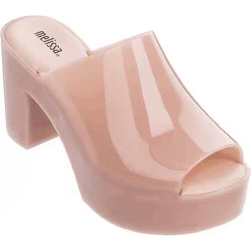 2021 New Women Melissa Mule High-heeled Sandals Women Jelly Shoes Fashion Sandals Jelly Sandals Melissa Brand Female Shoes