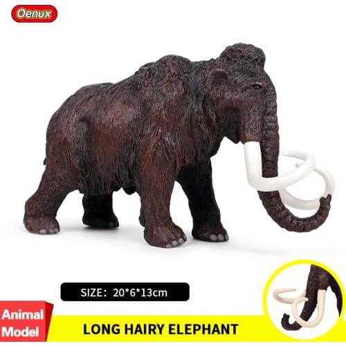 Oenux Original Wild Big Mammoth Elephant Simulation Animals Mammut Action Figures Model Figurine PVC Collection Toys Kids Gift