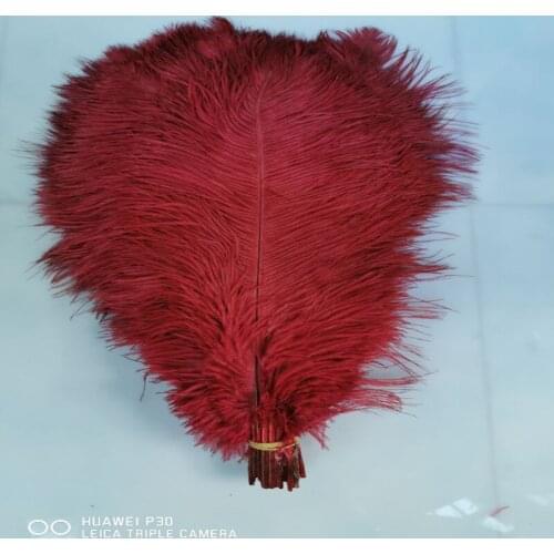 100pcs/lot Wine red ostrich feather 40-45 cm / 16 to18 inches plumages splendid ostrich feather for wedding decorations plume