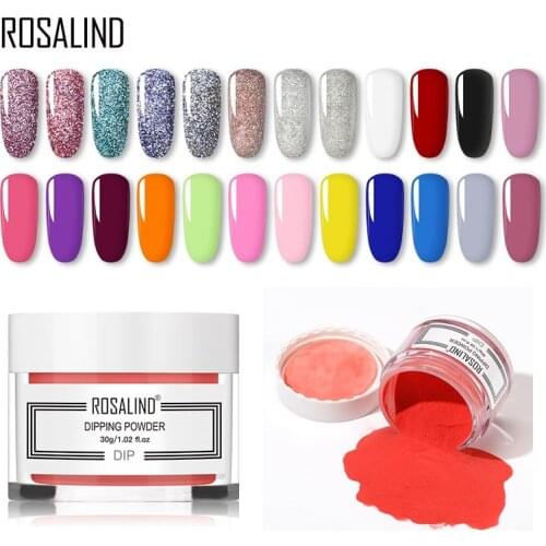 ROSALIND 30g Nail Glitter Holographic Dipping Powder Set 24 Color Nail Art Design All for Manicure Natural Dry Without Lamp Cure