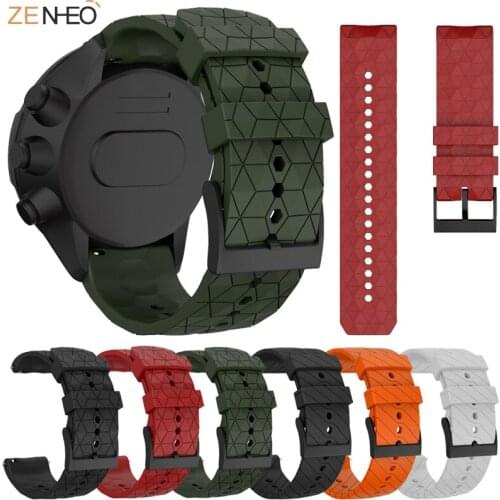 24mm Silicone Replacement watchband For suunto 7 D5 Wrist Bracelet for Suunto 9 Spartan Sport Wrist HR Baro Smart Watch Band