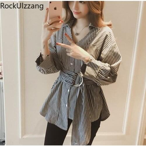 Блузки в полоску Rockulzzang China At AliExpress