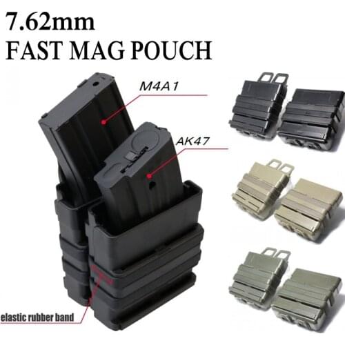 Airsoft Military Heavy 7.62 Double Fast Mag Holder Molle Clip AK M4 Pistol Rifle Magazine Pouch Hunting Tactical FastMag Pouches