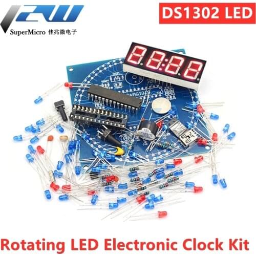 LED Display Alarm Rotary Electronic Clock DIY Kit Light Control Temperature DS1302 C8051 MCU Electronic Module STC15W408AS