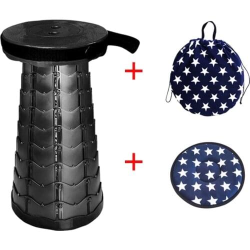 Outdoor Portable Folding Stool Retractable Plastic Folding Chair Camping Stool Convenient Fishing Small Chair