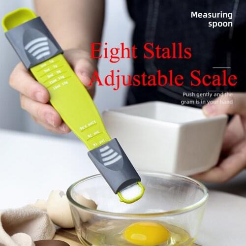 Eight Stalls Adjustable Scale Measuring Spoons Tea Coffee Measuring Gram Spoon Milk Powder Baking Tools Bake Kitchen Accessories
