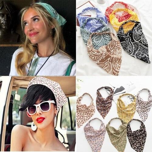 Vintage Broken Flower Women Elastic Band Headscarf Summer Ventilation Beach Sunshade Small Scarves Lady Head Band Drop Shipping