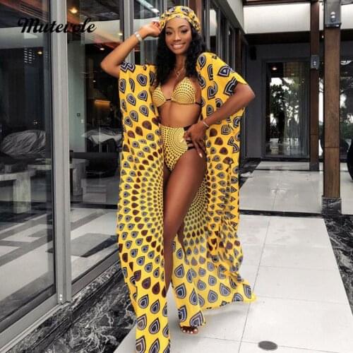 Mutevole Women Sexy Print Three Piece Bikini Set Bathing Suits Swimsuit Summer 3 Piece Beach Wear Short Sleeve Cover Up Shirt