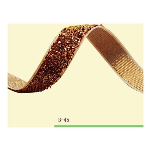 1.5inch Glitter Velvet Ribbon Orange Metallic Velvet Ribbon Sparkle Ribbon