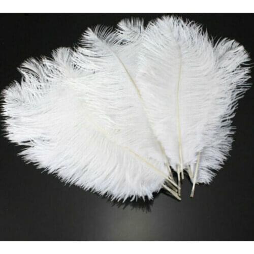 10pcs White Large Ostrich Feathers 25-30cm Natural Feather Plume High Quality For DIY Hats Floral Costume Wedding Arrangement