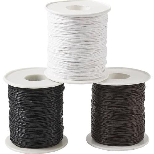 100yards/roll, 3rolls/set Mixed Color Waxed Cotton Thread Cords for Bracelet Braided String Beading DIY Jewelry Accessorizes 1mm