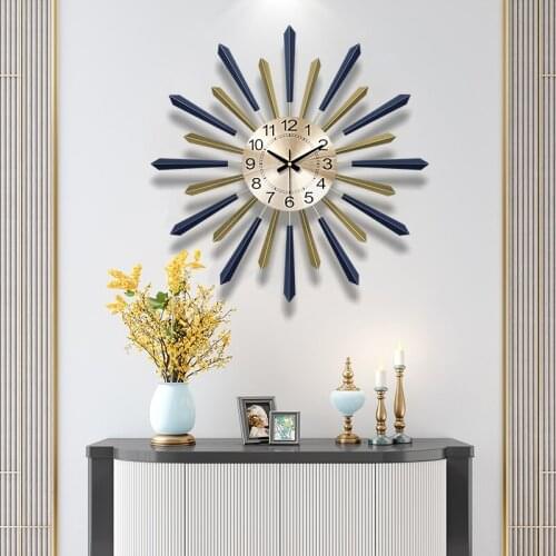 3d Wall Clocks Decorations Living Room Metal Wrought Iron Home Decore Office Bedroom Study Corridor Wall Hanging Digital Clock