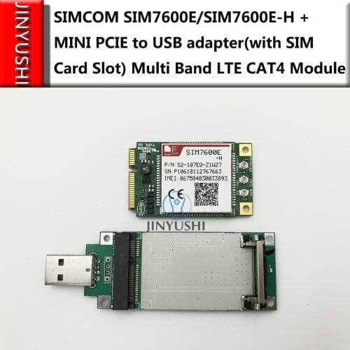 JINYUSHI for SIMCOM SIM7600E/SIM7600E-H + MINI PCIE to USB adapter with SIM card slot Multi Band LTE Module CAT4 module
