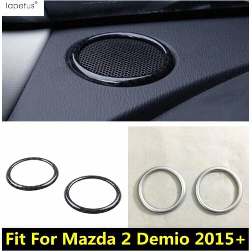 Lapetus Accessories Fit For Mazda 2 Demio 2015 - 2019 ABS Front Dashboard Speaker Audio Sound Frame Ring Molding Cover Kit Trim