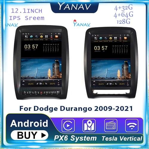 128G PX6 Car Radio Android GPS Navigation For Dodge Durango 2009-2021 Multimedia MP3 Player Auto Stereo Receiver Tesla Head Unit