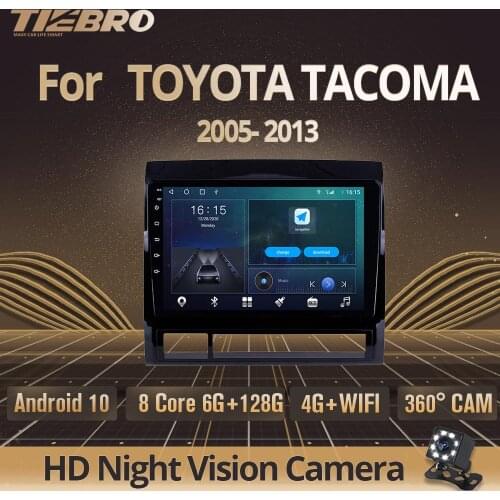Tiebro 2 Din Android 10.0 Car Radio For Toyota Tacoma 2 A5 2005-2013 Car Multimedia Player GPS Navigation Carplay No 2 Din DVD