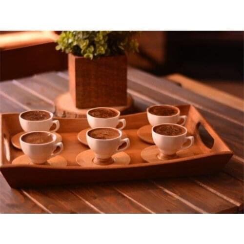 Bambum La Vita 6 Personality coffee Cup Pad Bamboo Dish Porcelain coffee cups coffee stylish design