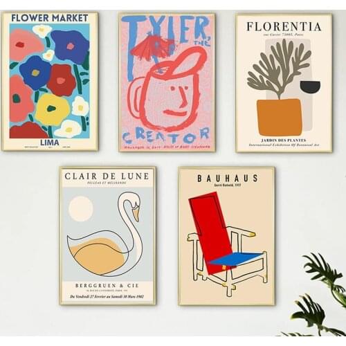 Bauhaus Exhibition Canvas Line Chair Wall Art Minimalism Print Painting Nordic Poster Abstract Face Picture Modern Home Decor