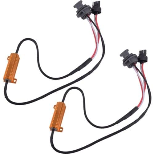 Beler Universal 2pcs/Set 8-Ohm 7441 7443 7444 T20 LED Hyper Flash Error Free Fix Decoder Wiring Harness for Turn Signal Light