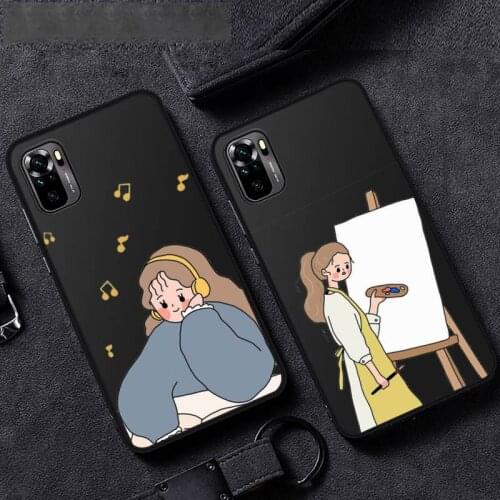 Aesthetic cartoon girl Phone Case For Xiaomi Mi Redmi Note 8T 9T 9S 9A 10 7 8 9 Lite pro