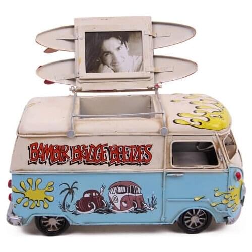 Decorative Metal Minibus Frame and Piggy Bank-Trinket, Miniature, Gift,Nostalgic,Vintage, handmade Hand Painted Quality Durable