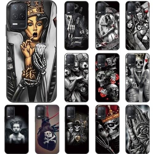 DIY Skull Skeleton Case For OPPO A53 A94 A93 A73 A72 A9 2020 Case For OPPO A71 A 53 A39 A57 A33 A59 A83 A92S Cover TPU Bumper