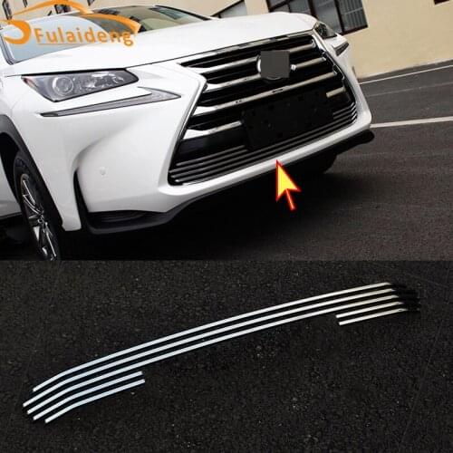 For Lexus NX200 300h 200t 2015-2016 Stainless steel Front Lower mesh grid Grill Grille Cover Trim Car Styling Accessories