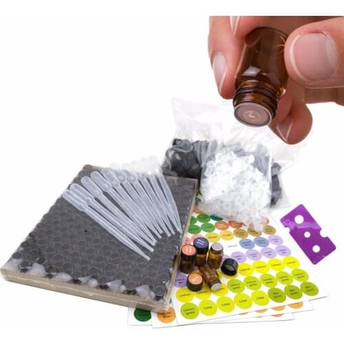144pcs 2ml Empty Amber Glass Essential Oil Bottles Sample Vials With Orifice Reducer Cap Lid Young Living doTERRA Label Included