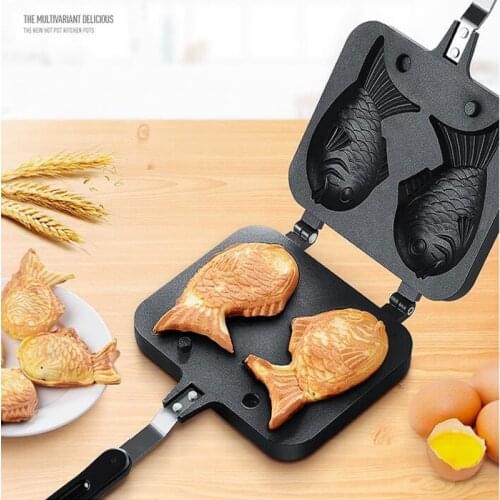 Gas DIY Cake Biscuit Baking Mold Non-stick Household Gas Fish Shape Waffle Baking Plate For Kitchen Tool For Travel Picnic