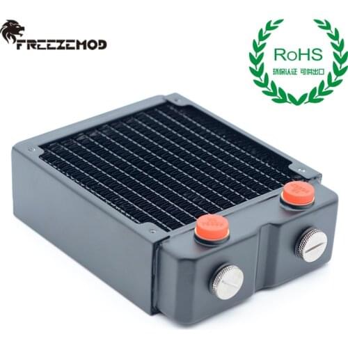 FREEZEMOD pc water cooler copper radiator double layers 45MM thick copper fins five holes G1/4 ROHS certification.TSRP-HP45-120