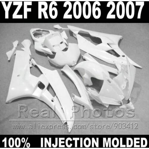 Hot sale body kit for YAMAHA R6 fairing 2006 2007 Injection molding all white 2006 2007 YZF R6 fairings