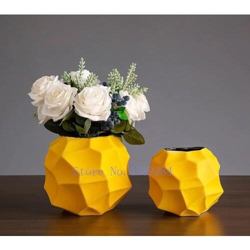 Creativity Ceramics Vase Geometric Abstraction Small Flower Vase Porcelain Modern Home Living Room Decoration Desktop Furnishing