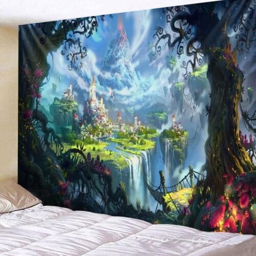 Creative 3D Printing Mat Tapestry Wall Hanging Bed Spread Beach Towel Table Cloth Home Decoration Natural Forest Design New Year