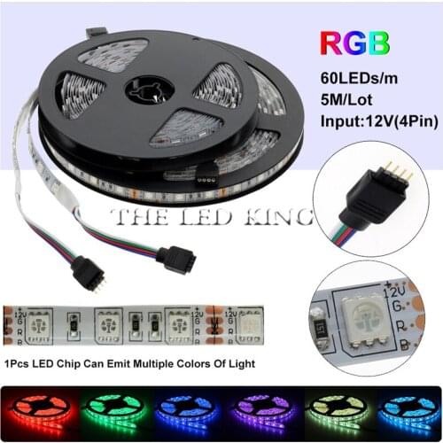 DC12V 5M 5050 SMD RGB LED Strip Light Waterproof Led Tape flexible Strip Light 60Leds/m Tira Home Decor Lamp Car Lamp