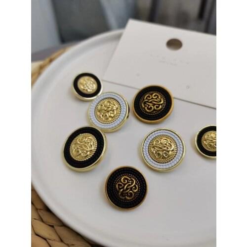Fashion metal gold button,DIY handmade clothing accessories, coat Suit clothes Sewing shank buttons , 10pcs