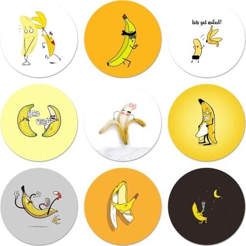 Cartoon Banana Ultra Thin Cartoon Pattern Icons Pins Badge Decoration Brooches Metal Badges For Backpack Decoration 58mm