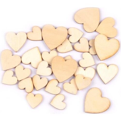 50Pcs Unfinished Wood Slices Decoration Heart Craft Scrapbooking Accessories DIY Home Wooden Embellishments 15/20/25mm M0588