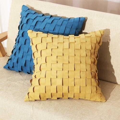 DUNXDECO Cushion Cover Decorative Pillow Case Modern Artistic Luxury Shiny Yellow Blue Color Modern Home Office Decoration