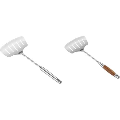 Stainless Steel Fish Spatula with Long Handle/Slotted Turner for Steak Fish/Kitchen Frying and Grilling Tools