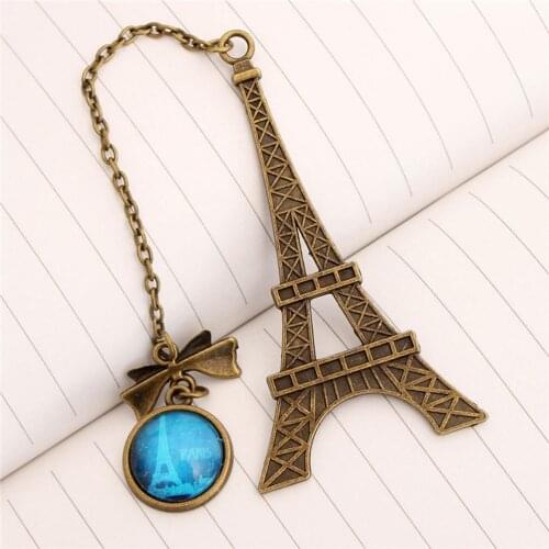 New Arrival Creative Item Kids Gift Stationery Vintage Eiffel Tower Metal Bookmarks For Book
