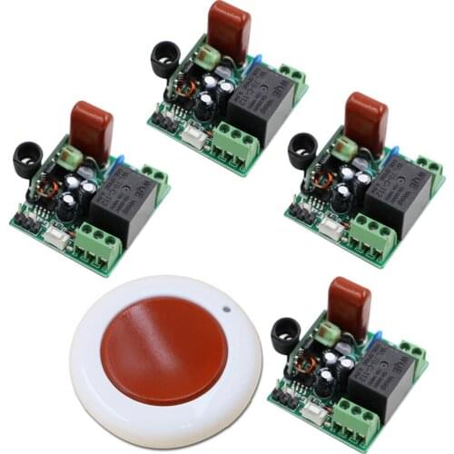 New Design220V 1CH 4Receivers(with Cover)+1Transmitter (Mini Sizes)RF Wireless Remote Control Power Switch System for Home Smart