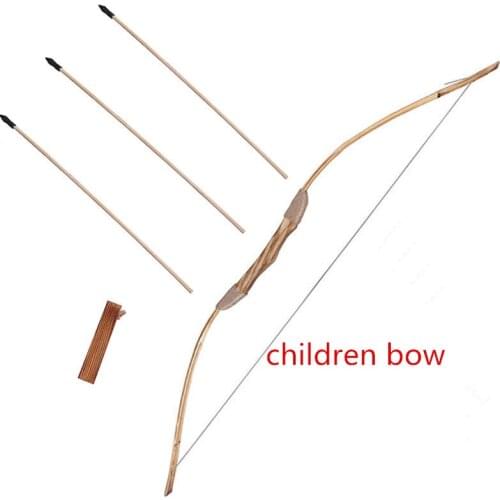 NEW Powerful Wooden Wood Bow With 3 Arrows And Quiver Kids Toy Wood Archery Bow DIY Set