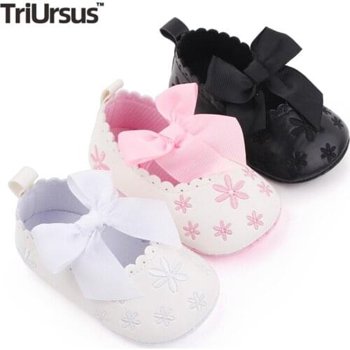 Baby Shoes Newborn for Toddlers PU Embroidered First Walkers for Kids Bebe 2021 Spring Autumn Soft Cotton Sole Crib Girl Shoes