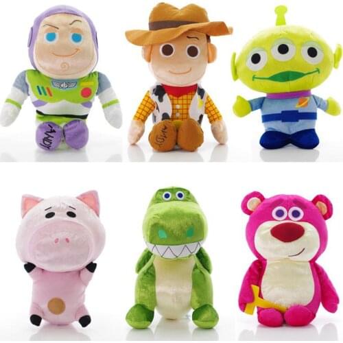 35cm Disney Plush Doll Toy Story 4 Animation Movie Hu Di/bath/three Eyes/strawberry Bear/pink Pig Plush Toy Peripheral Gift