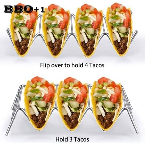 Display Stand for Pizza Stainless Steel Taco Rack Taco Holder Wave Durable Shell Mexican Food Rack Show Kitchen Tools Restaurant