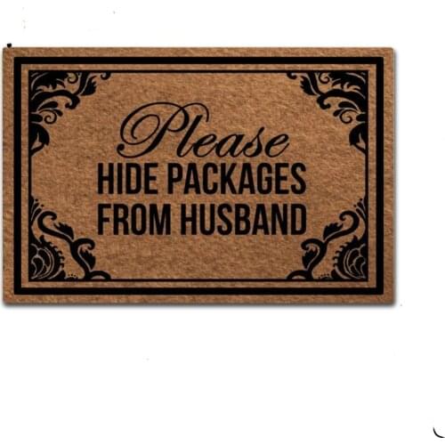 Doormat Funny Door Mat Entrance Floor Mat Decorative Mat Machine Washable - Please Hide Packages From Husband