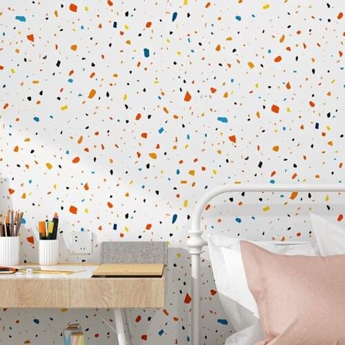 Nordic Colorful Dots Wallpaper Bedroom Living Room Children Non-woven White background Wall Ppaper