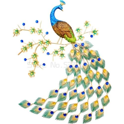 Modern home decor 3D wall clock Living room decoration peacock clock wall decoration Creative Metal wall digital clock my melody