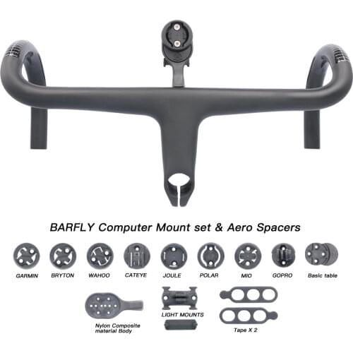 265g only Ultra Light carbon fiber road bike Alpinist integrated Handlebar True T1000 carbon made with computer mounts