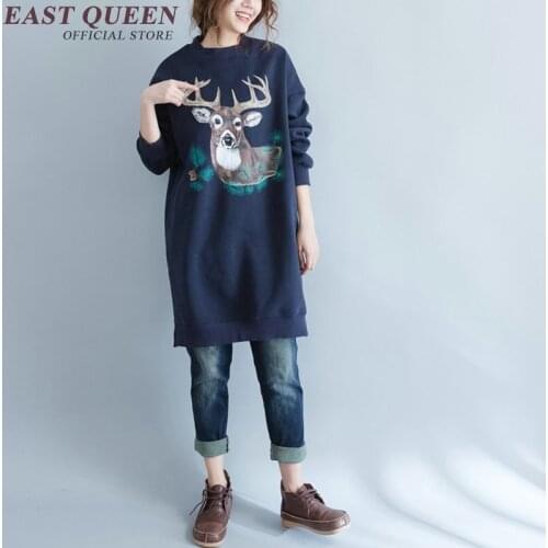 Sweatshirt with deer christmas dress costume clothing female christmas sweatshirt KK1830 H